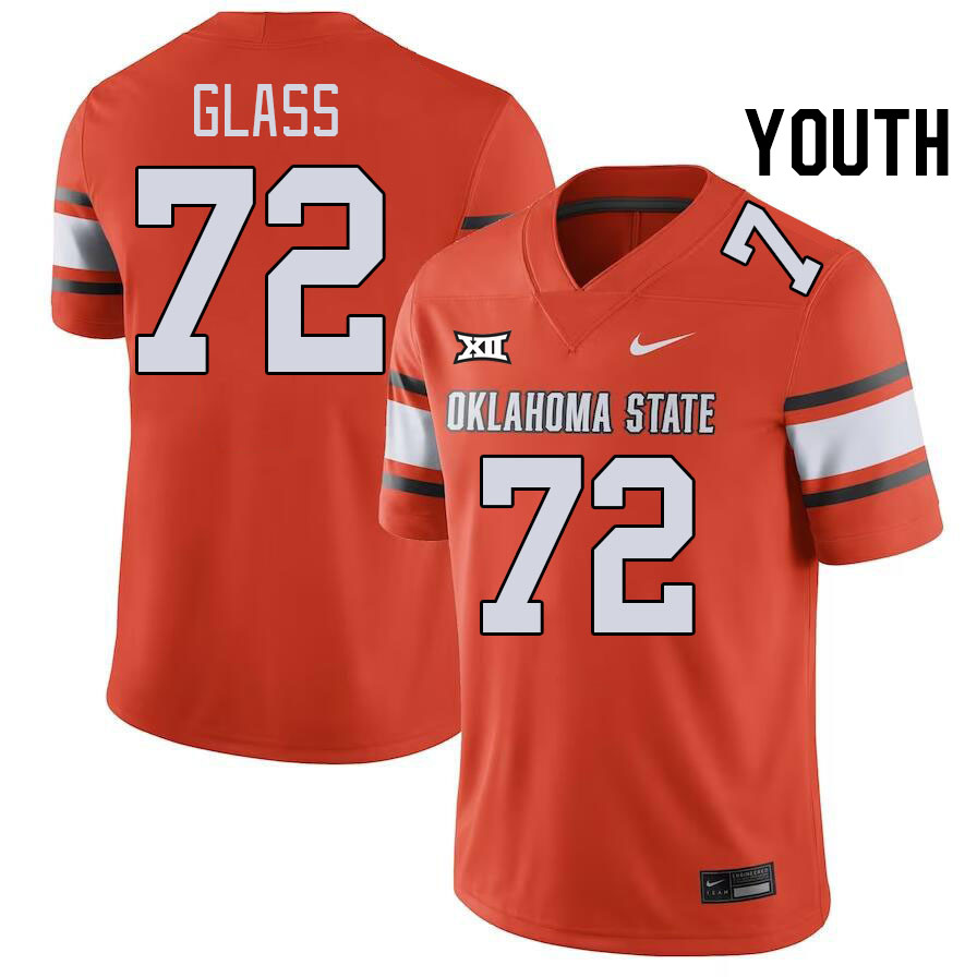 Youth #72 Isaia Glass Oklahoma State Cowboys College Football Jerseys Stitched-Orange